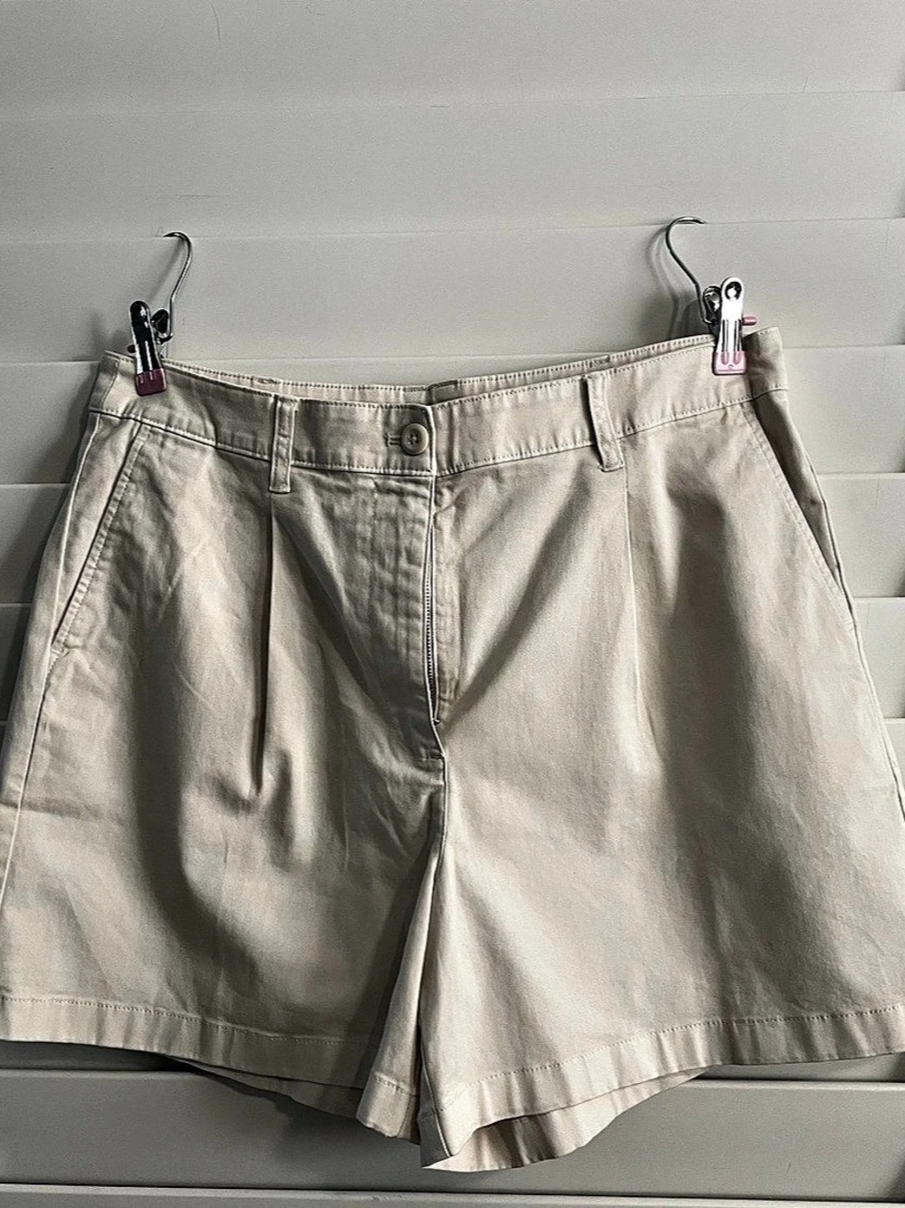 NWT J.Crew Pleated Heritage Chino Shorts High Rise Cream Ivory 12 NWT